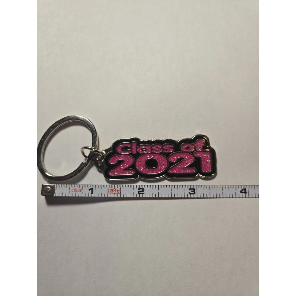 Class Of 2021, Pink And Black Metal Enameled Souvenir Keychain